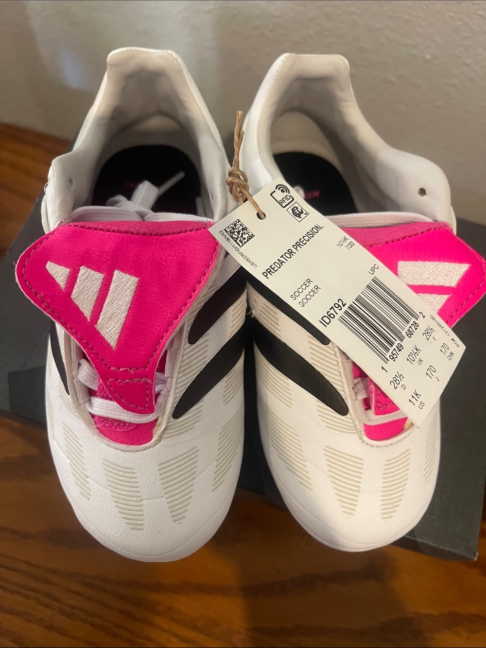 adidas Predator Precision Soccer Cleats - White & Pink